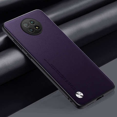 Funda Lujo Cuero Carcasa S01 para Xiaomi Redmi Note 9 5G Morado