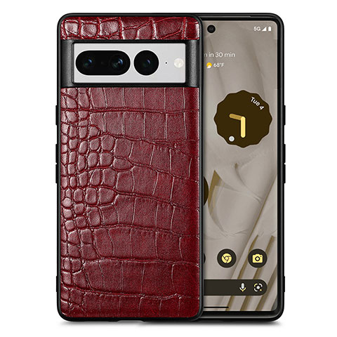 Funda Lujo Cuero Carcasa S01D para Google Pixel 7 Pro 5G Rojo