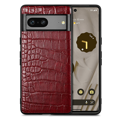 Funda Lujo Cuero Carcasa S01D para Google Pixel 7a 5G Rojo