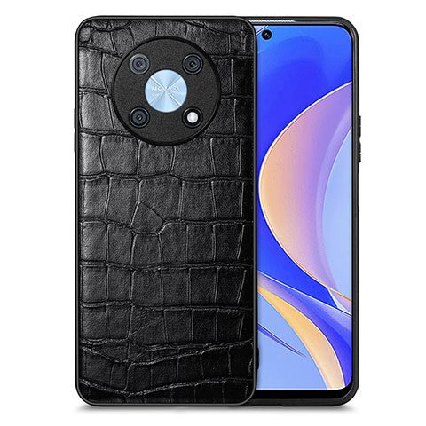 Funda Lujo Cuero Carcasa S01D para Huawei Enjoy 50 Pro Negro