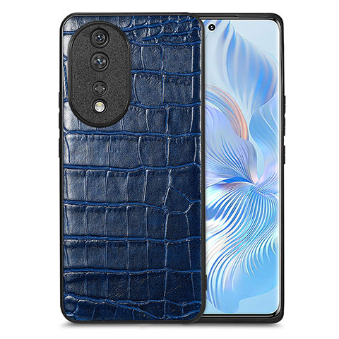 Funda Lujo Cuero Carcasa S01D para Huawei Honor 80 5G Azul