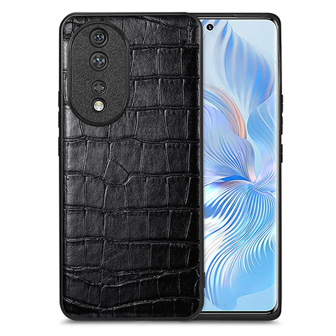 Funda Lujo Cuero Carcasa S01D para Huawei Honor 80 5G Negro