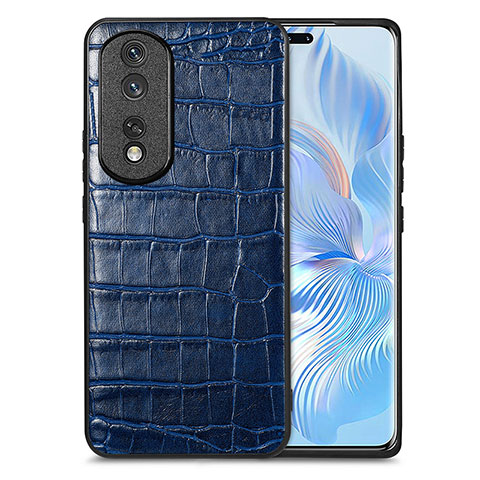 Funda Lujo Cuero Carcasa S01D para Huawei Honor 80 Pro Flat 5G Azul