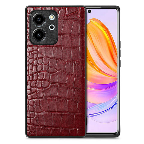 Funda Lujo Cuero Carcasa S01D para Huawei Honor 80 SE 5G Rojo