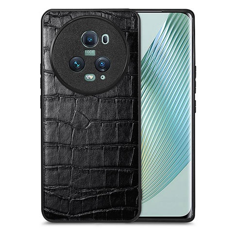 Funda Lujo Cuero Carcasa S01D para Huawei Honor Magic5 Pro 5G Negro