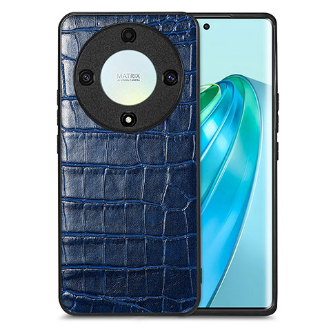 Funda Lujo Cuero Carcasa S01D para Huawei Honor X9a 5G Azul