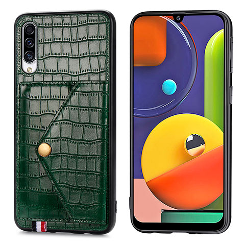 Funda Lujo Cuero Carcasa S01D para Samsung Galaxy A30S Verde