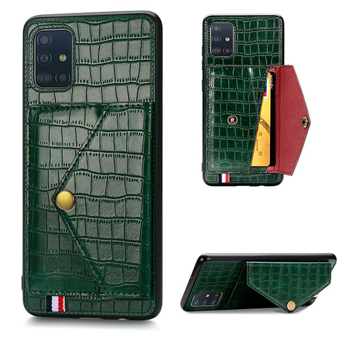 Funda Lujo Cuero Carcasa S01D para Samsung Galaxy A51 4G Verde