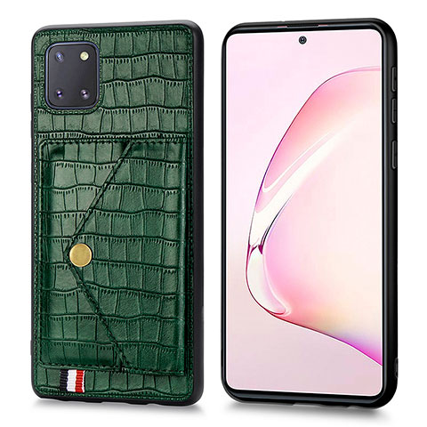 Funda Lujo Cuero Carcasa S01D para Samsung Galaxy A81 Verde