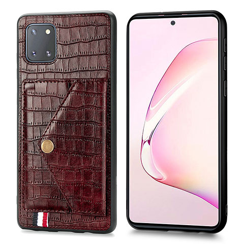 Funda Lujo Cuero Carcasa S01D para Samsung Galaxy M60s Marron