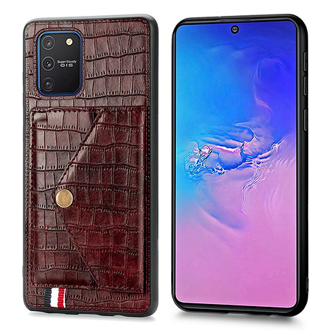 Funda Lujo Cuero Carcasa S01D para Samsung Galaxy S10 Lite Marron