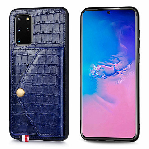 Funda Lujo Cuero Carcasa S01D para Samsung Galaxy S20 Plus 5G Azul