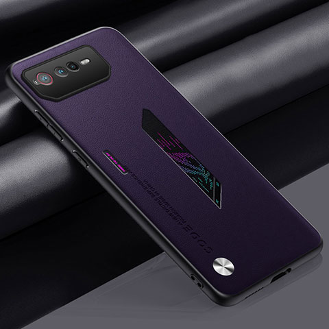 Funda Lujo Cuero Carcasa S02 para Asus ROG Phone 6 Morado