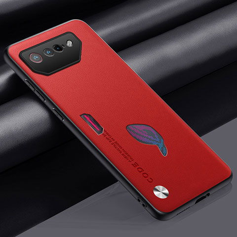 Funda Lujo Cuero Carcasa S02 para Asus ROG Phone 7 Pro Rojo