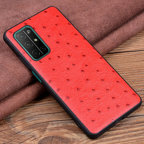 Funda Lujo Cuero Carcasa S02 para Huawei Honor 30S Rojo