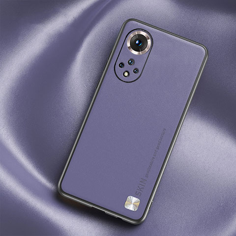 Funda Lujo Cuero Carcasa S02 para Huawei Honor 50 5G Purpura Claro