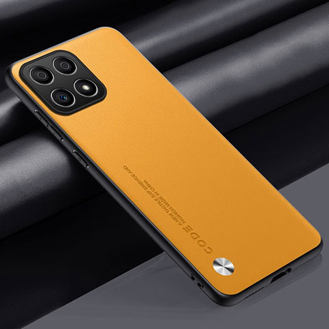 Funda Lujo Cuero Carcasa S02 para Huawei Honor X6a Amarillo