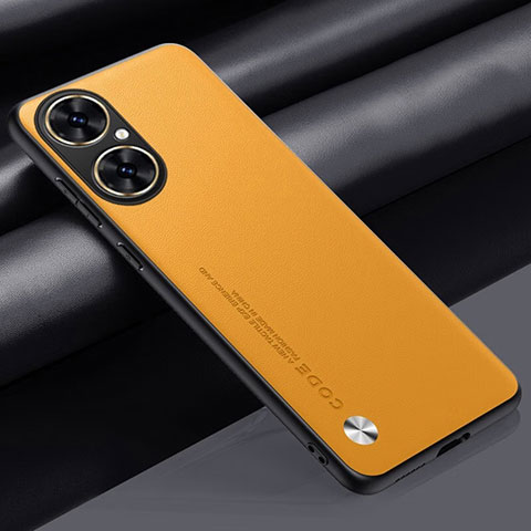 Funda Lujo Cuero Carcasa S02 para Huawei Nova 11i Amarillo