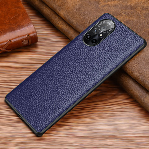 Funda Lujo Cuero Carcasa S02 para Huawei Nova 8 5G Azul