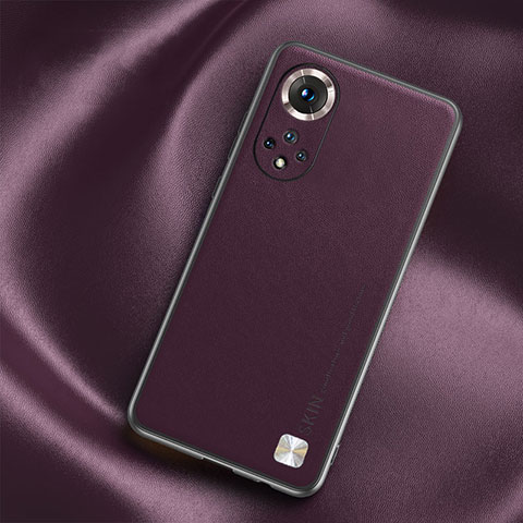 Funda Lujo Cuero Carcasa S02 para Huawei Nova 9 Morado