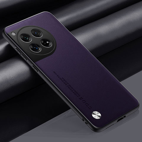 Funda Lujo Cuero Carcasa S02 para OnePlus 12R 5G Morado