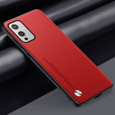 Funda Lujo Cuero Carcasa S02 para OnePlus 9 5G Rojo