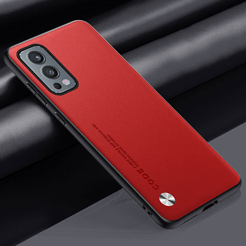 Funda Lujo Cuero Carcasa S02 para OnePlus Nord 2 5G Rojo