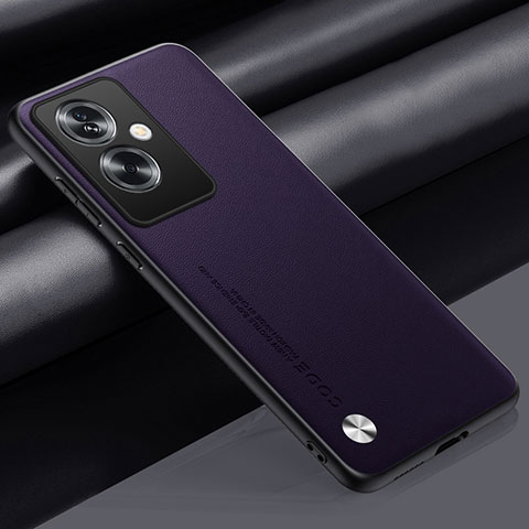 Funda Lujo Cuero Carcasa S02 para Oppo A2 5G Morado