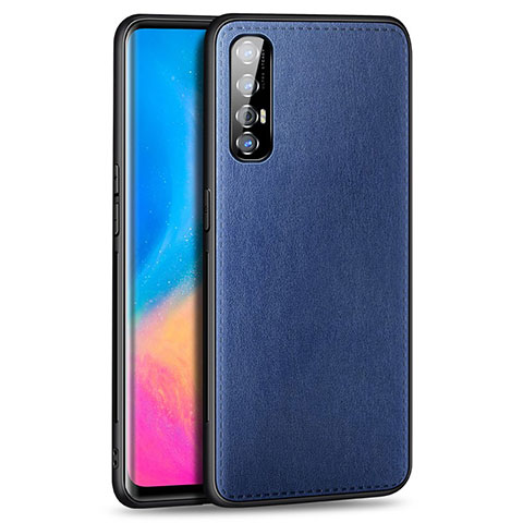 Funda Lujo Cuero Carcasa S02 para Oppo Find X2 Neo Azul