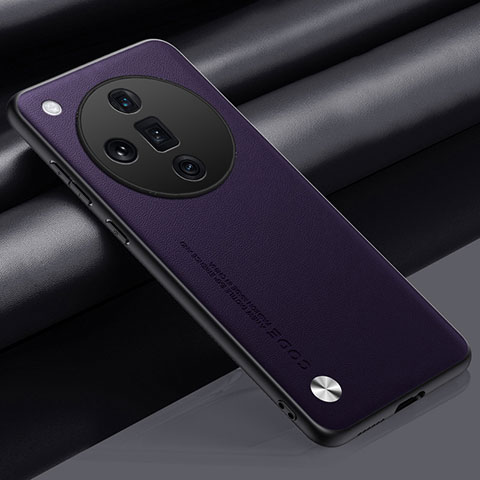 Funda Lujo Cuero Carcasa S02 para Oppo Find X7 Ultra 5G Morado