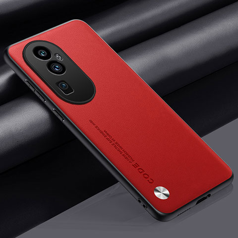 Funda Lujo Cuero Carcasa S02 para Oppo Reno10 Pro+ Plus 5G Rojo