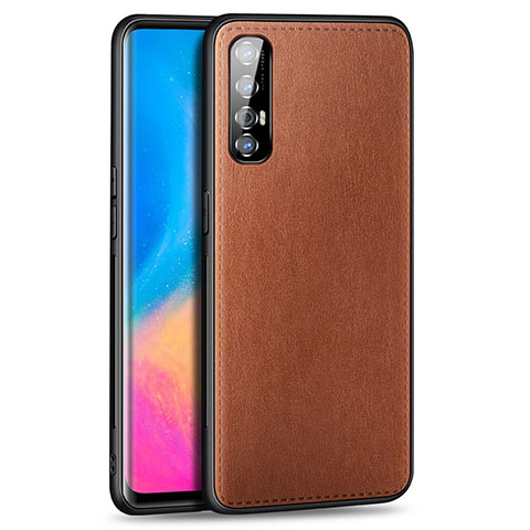 Funda Lujo Cuero Carcasa S02 para Oppo Reno3 Pro Marron