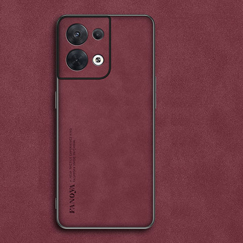 Funda Lujo Cuero Carcasa S02 para Oppo Reno9 Pro 5G Rojo