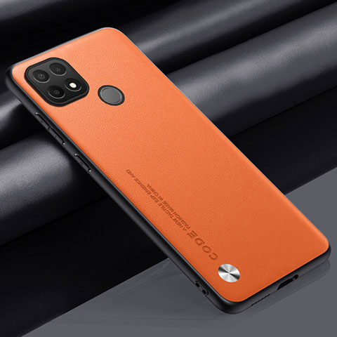 Funda Lujo Cuero Carcasa S02 para Realme C21Y Naranja