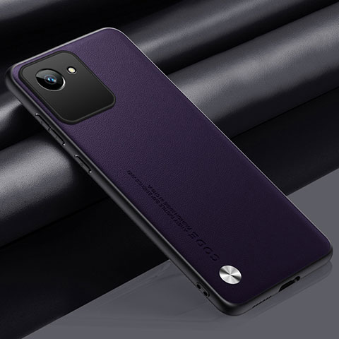 Funda Lujo Cuero Carcasa S02 para Realme C30s Morado