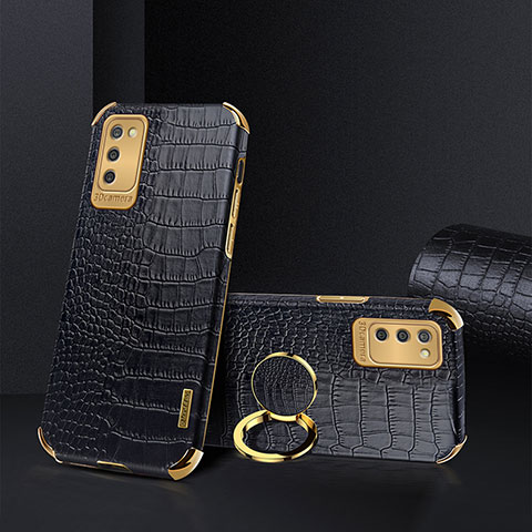 Funda Lujo Cuero Carcasa S02 para Samsung Galaxy A02s Negro