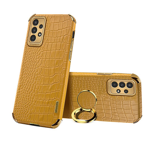 Funda Lujo Cuero Carcasa S02 para Samsung Galaxy A13 4G Amarillo