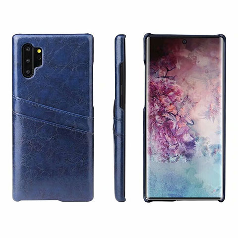 Funda Lujo Cuero Carcasa S02 para Samsung Galaxy Note 10 Plus 5G Azul