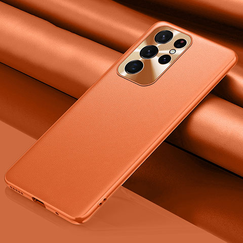 Funda Lujo Cuero Carcasa S02 para Samsung Galaxy S24 Ultra 5G Naranja