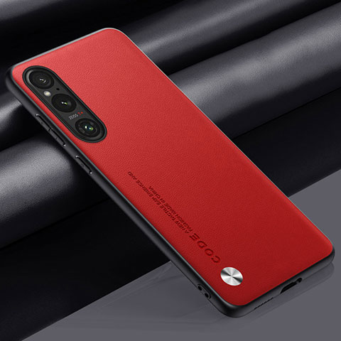 Funda Lujo Cuero Carcasa S02 para Sony Xperia 1 V Rojo