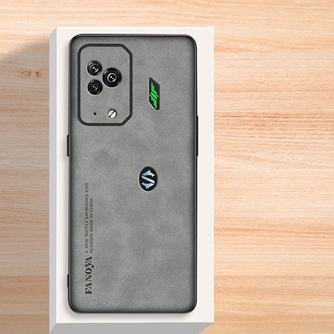 Funda Lujo Cuero Carcasa S02 para Xiaomi Black Shark 5 Pro 5G Gris