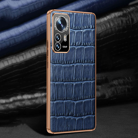 Funda Lujo Cuero Carcasa S02 para Xiaomi Mi 12 Pro 5G Azul