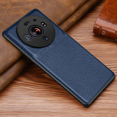 Funda Lujo Cuero Carcasa S02 para Xiaomi Mi 12S Ultra 5G Azul