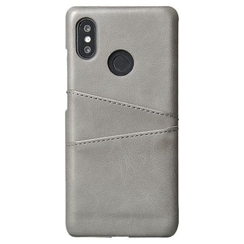 Funda Lujo Cuero Carcasa S02 para Xiaomi Mi 8 Gris