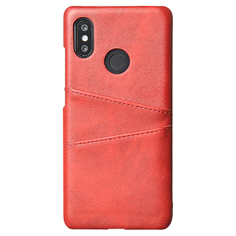 Funda Lujo Cuero Carcasa S02 para Xiaomi Mi 8 Rojo