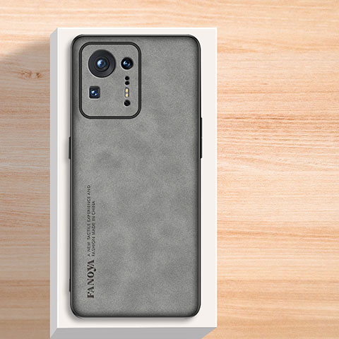 Funda Lujo Cuero Carcasa S02 para Xiaomi Mi Mix 4 5G Gris