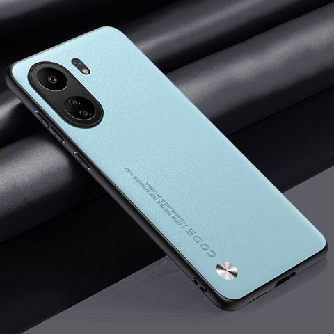 Funda Lujo Cuero Carcasa S02 para Xiaomi Poco C65 Azul Claro