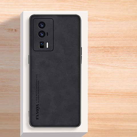 Funda Lujo Cuero Carcasa S02 para Xiaomi Poco F5 Pro 5G Negro