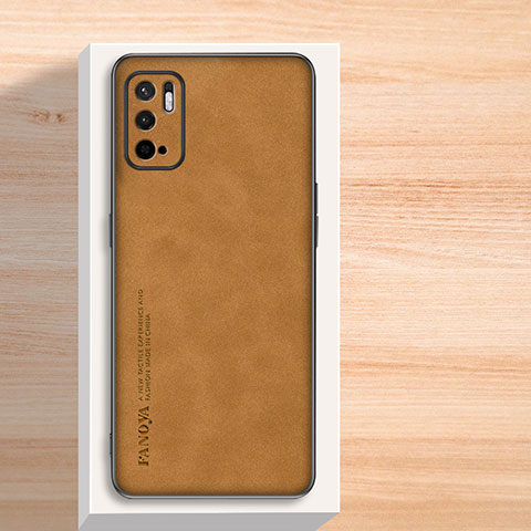 Funda Lujo Cuero Carcasa S02 para Xiaomi POCO M3 Pro 5G Marron