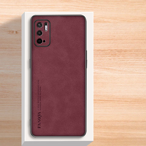 Funda Lujo Cuero Carcasa S02 para Xiaomi POCO M3 Pro 5G Rojo